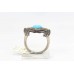 Sterling silver 925 Women's Marcasite turquoise stone crabs ring size 17